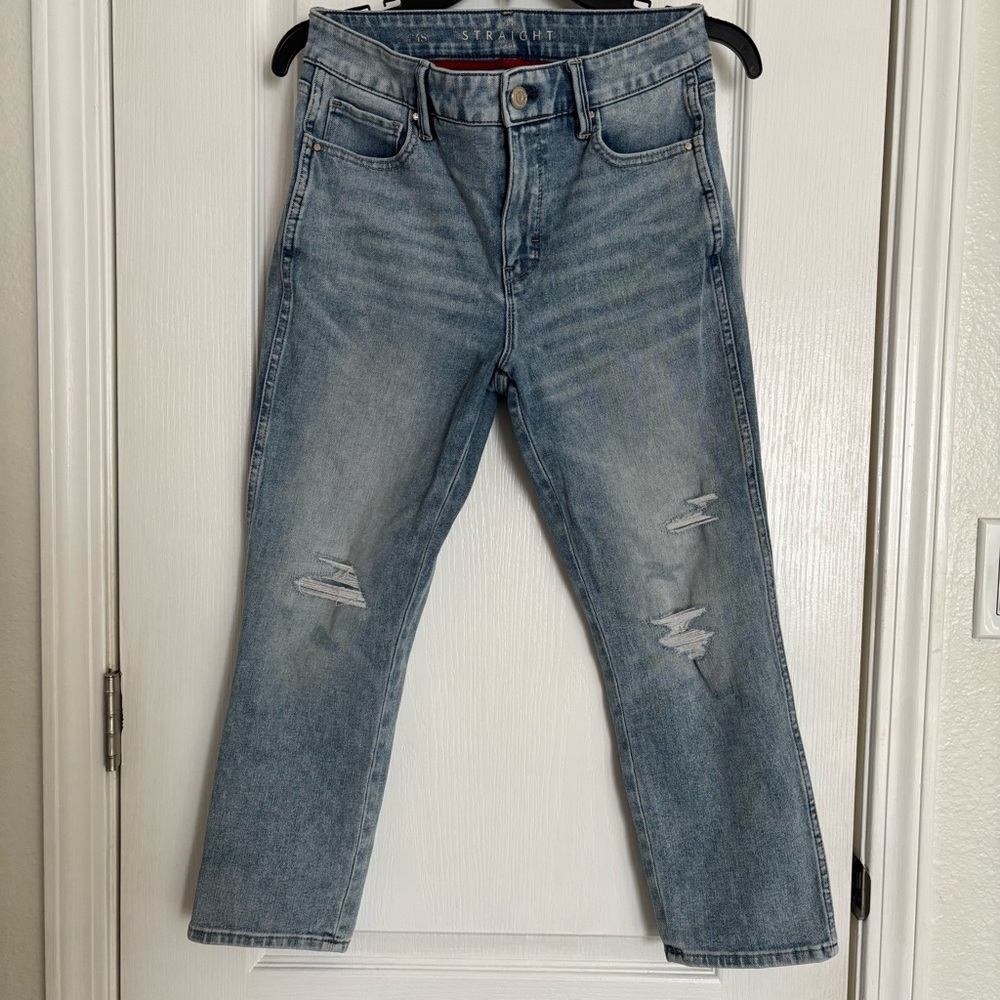 White House Black Market Light Blue high rise straight crop Jeans 4S